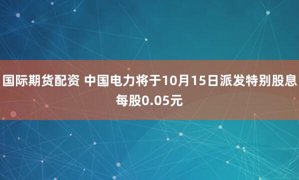 国际期货配资 中国电力将于10月15日派发特别股息每股0.05元